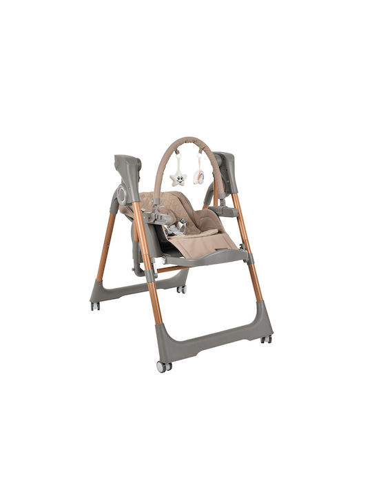 Bebe Stars Serenna Foldable Highchair 2 in 1 with Adjustable Height Mocha