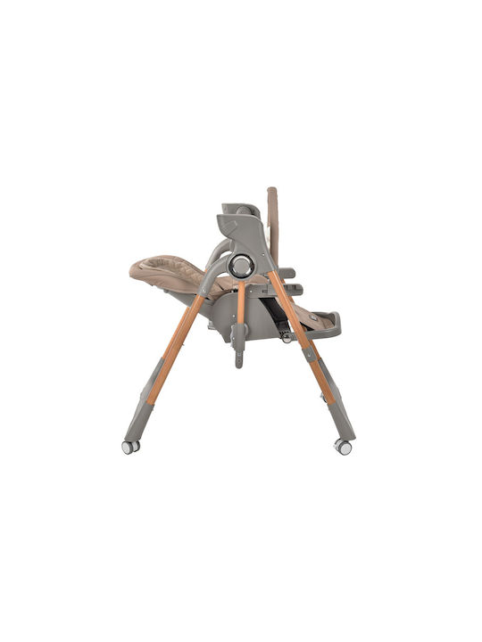 Bebe Stars Serenna Foldable Highchair 2 in 1 with Adjustable Height Mocha