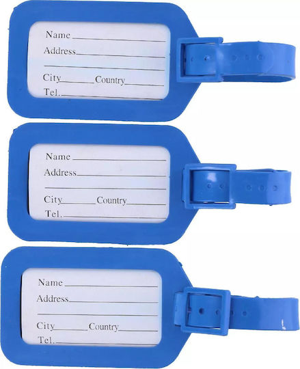 Dunlop Set of Labels Tags 3 Pieces for Luggage and Suitcases, 5x8.6x0.5cm