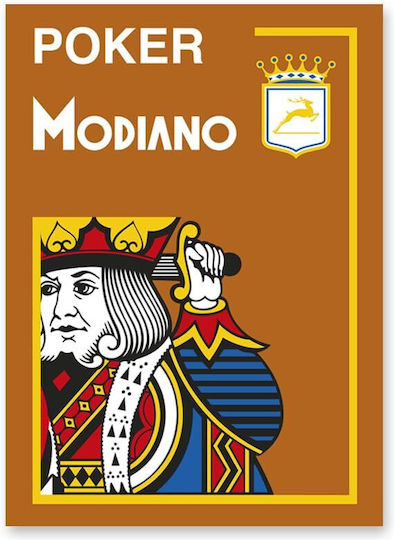 Modiano Poker 4 Jumbo Τράπουλα Πλαστική Καφέ