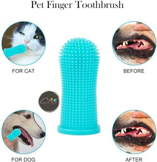 Animal Dog Toothbrush Fingertip for 360° Cleaning with Case