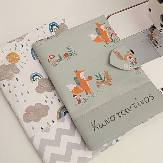 Personalized Child Health Book Cover Forest Animals