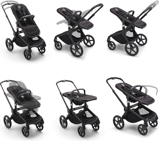 Bugaboo Fox 5 Ρυθμιζόμενο Καρότσι Μωρού Kατάλληλο για Nεογέννητο Graphite Midnight Black