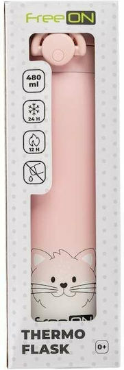 FreeOn Kitty Βρεφικό Θερμός Υγρών Ανοξείδωτο 480ml