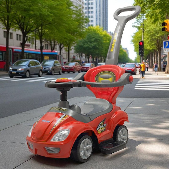 BabyMix Mega Car Autos Weiterfahren mit Elterngriff für 12+ Monate Rote