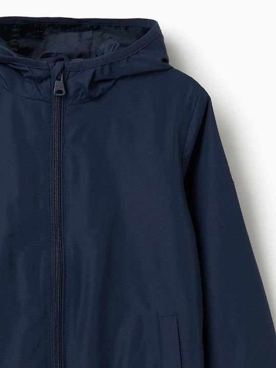 Kinder Freizeitjacke Winddicht mit Kapuze Marineblau
