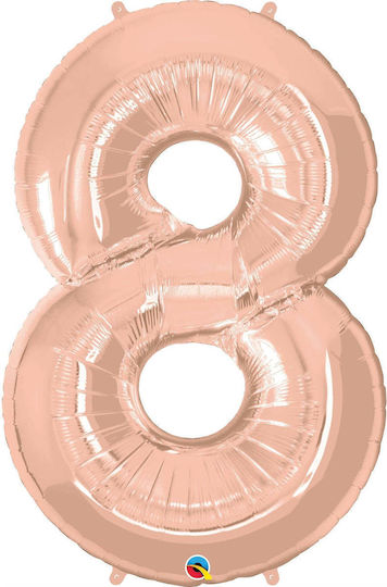 Αριθμός 8 Foil Jumbo Ροζ Χρυσό 86εκ.