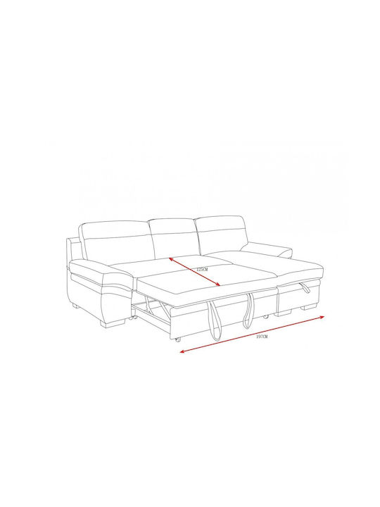 Γωνιακός Καναπές Κρεβάτι με Αναστρέψιμη Γωνία & Αποθηκευτικό Χώρο Γκρι 262x159x92εκ.