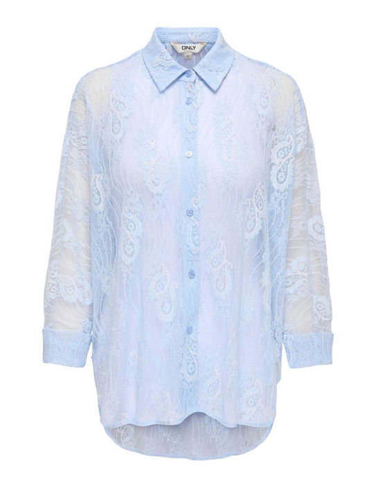 Langärmeliges Damenhemden Light Blue