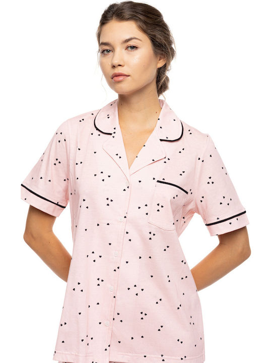 Pink Label Set De Pijamale Dama De Vară Roz