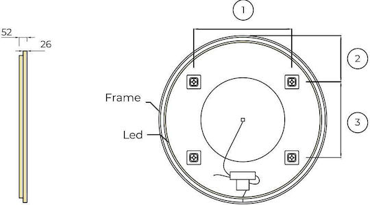 Imex TORI037/60GCB Στρογγυλός Led από Μέταλλο 60x60cm Γκρι Imex TORI037/60GCB Στρογγυλός Led από Μέταλλο 60x60cm Γκρι