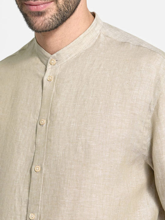 Langärmeliges Herrenhemd Beige Medio Melange