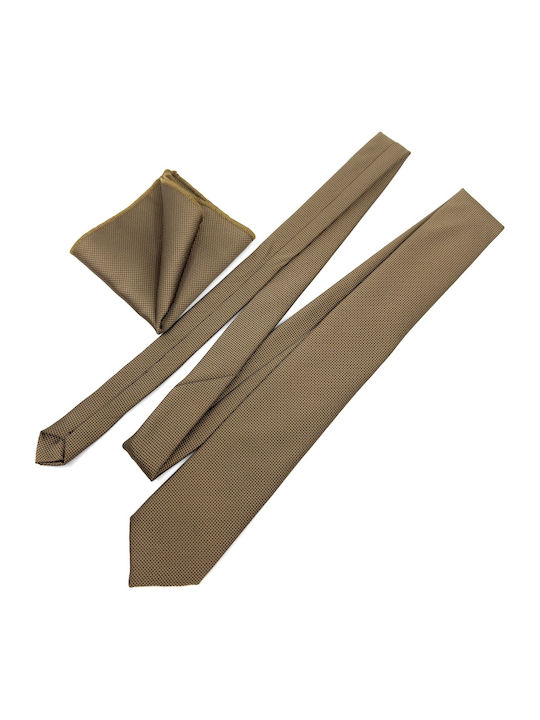 Life Style Butiken Set of Men's Printed Ties in Beige Colour