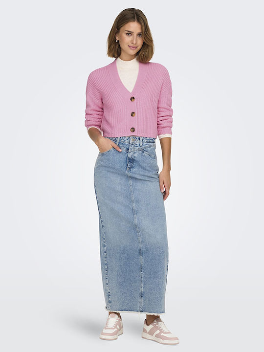 NICE Short Women's Knitted Cardigan Prism Pink