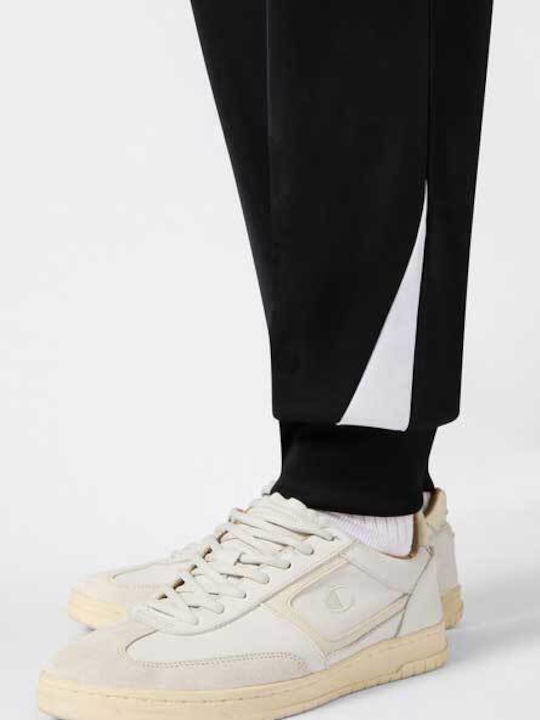 Glossy Sweatpants Set with Elastic Black