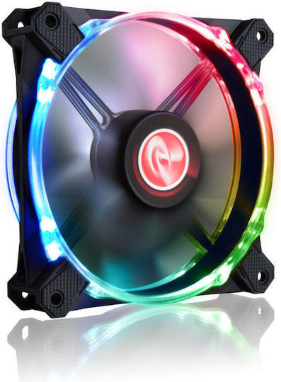 Raijintek 12 Ventilatoare Pentru Carcasă Rainbow 120mm (1800rpm / 56cfm) Cu Iluminare RGB Și Conexiune 6 Pini 3 Bucăți