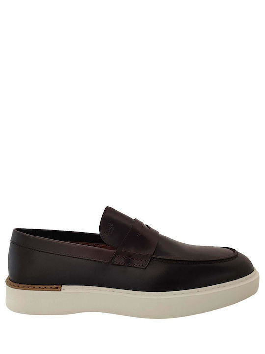 Δερμάτινα Ανδρικά Loafers σε Καφέ Χρώμα