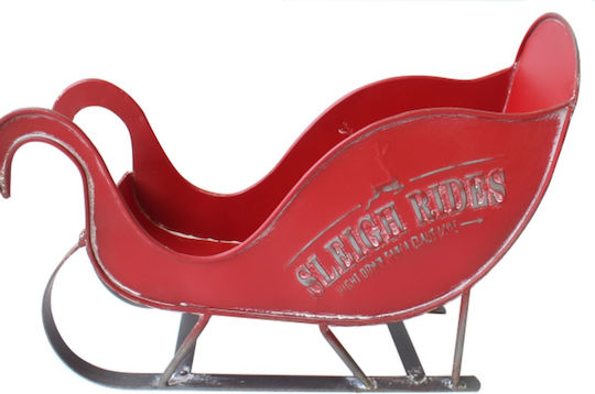 Artekko De Crăciun Metalică Figurină Sanie Roșu Înălțime 37cm.