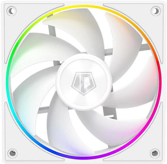 ID-Cooling AF-127 Ventilator Pentru Carcasă 120mm (2000rpm / 78cfm) cu Iluminare ARGB și Conexiune 3-Pin 3 Bucăți Albe