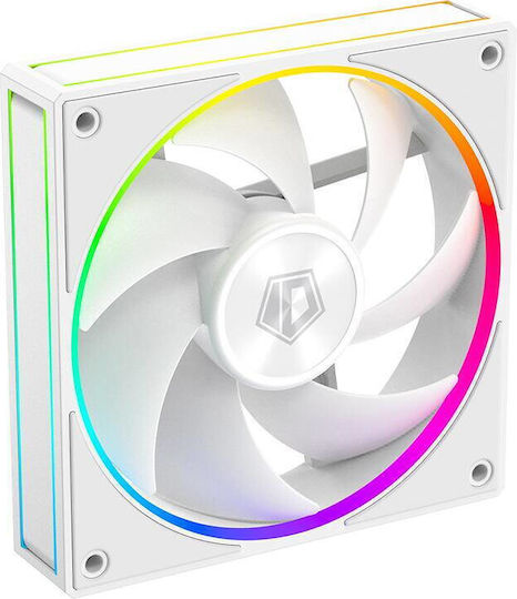 ID-Cooling AF-127 Ventilator Pentru Carcasă 120mm (2000rpm / 78cfm) cu Iluminare ARGB și Conexiune 3-Pin 3 Bucăți Albe