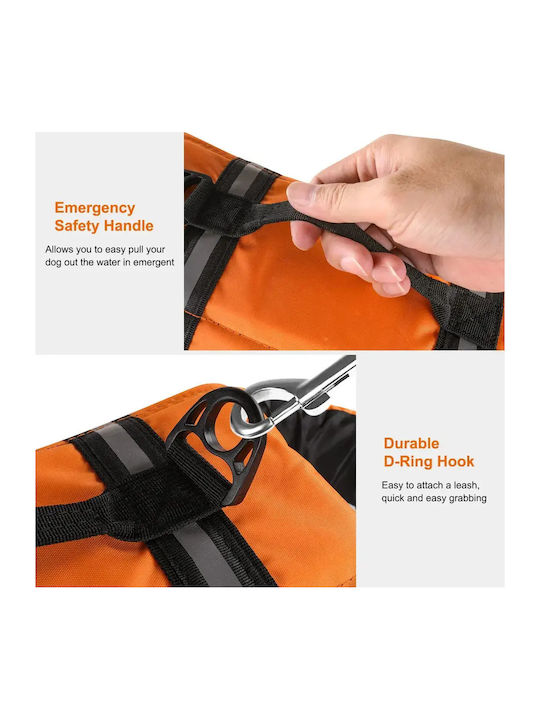 Animal Dog Life Jacket Waterproof Orange 30cm