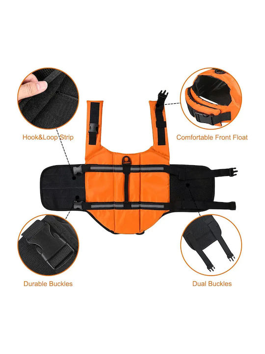 Animal Dog Life Jacket Waterproof Orange 25cm