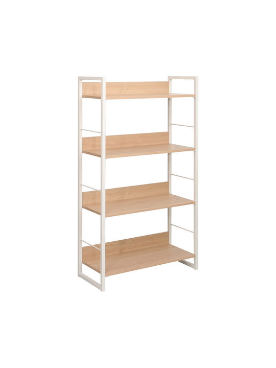 Bookcase Dorfie Natural, White 70x30x124.5cm
