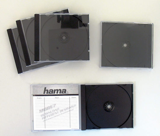 HAMA CD Box για 1 Δίσκο με Διάφανη Πρόσοψη σε Μαύρο Χρώμα 5τμχ
