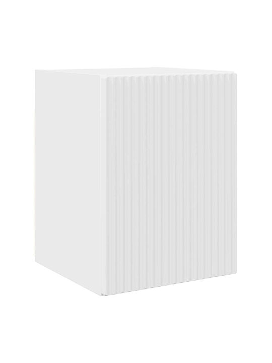 Wall Mounted Living Room Cabinet Made of Particle Board Bright White 30x31x40cm