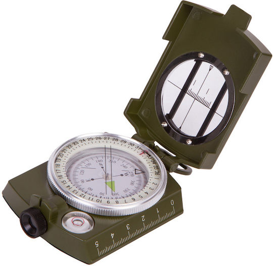 Levenhuk Army Ac10 Compass Navigation Orientation Liquid-filled Sight Slot Scale Maps Bubble Level Two Scales Centimeter Scale Inch Scale Brown