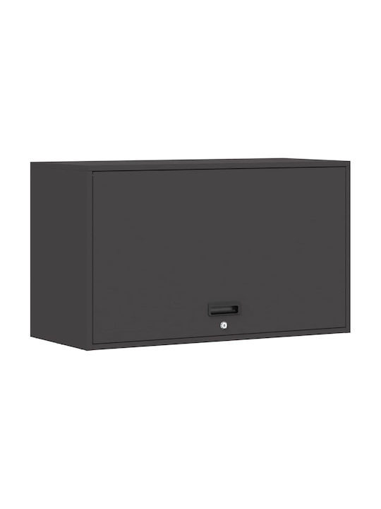 Wall Mounted Living Room Cabinet Made of Black Metal 90x40x53cm