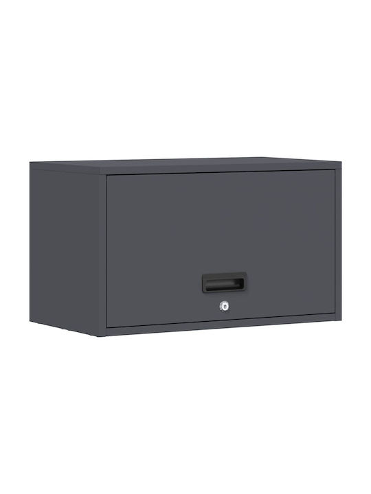 Wand Wohnzimmer Vitrine aus Metallisch Anthrazit 60x33x35cm