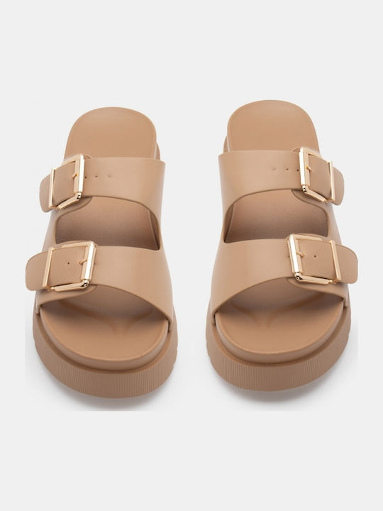 Γυναικεία Σανδάλια Flatforms Μπεζ