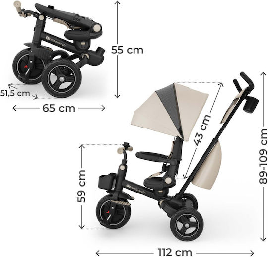 Kinderkraft Spinstep 2 Plus Convertible with Parental Handle 6 in 1 Beige