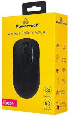 Powertech Kabellose Ergonomische Maus Schwarz