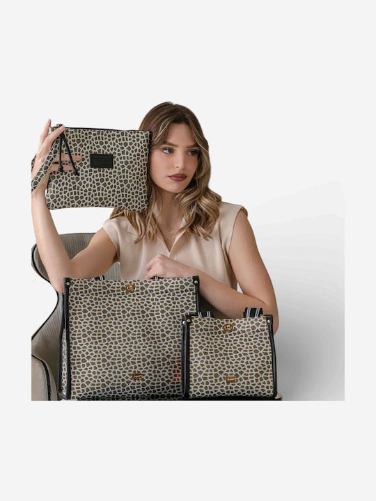 Damen Stofftasche Tote Handtasche Silber