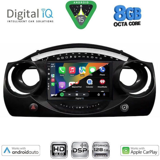 Digital IQ Car Audio System for Mini Cooper 2000-2006 (Bluetooth/USB/WiFi/GPS/Apple CarPlay/Android Auto) with 9" Touch Screen