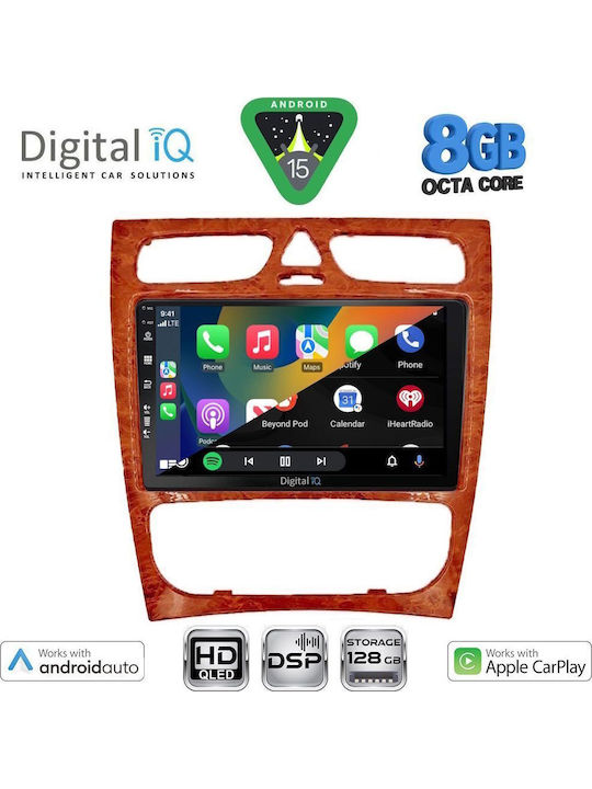 Digital IQ Car Audio System for Mercedes-Benz C Class 1999-2004 (Bluetooth/USB/WiFi/GPS/Apple CarPlay/Android Auto) with 9" Touch Screen