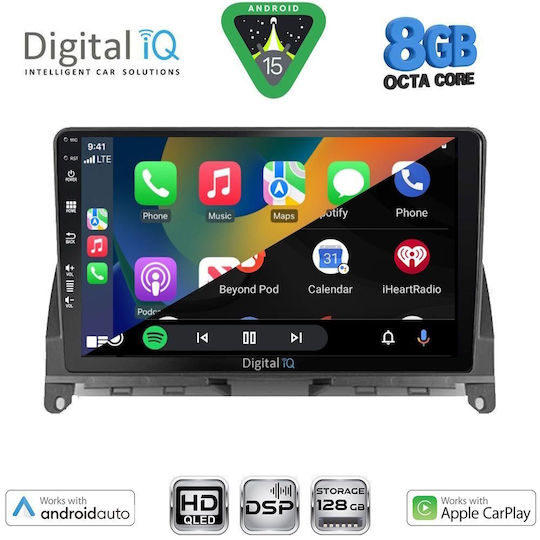 Digital IQ Ηχοσύστημα Αυτοκινήτου για Mercedes-Benz C Class 2007-2011 (Bluetooth/USB/WiFi/GPS/Apple-Carplay/Android-Auto) με Οθόνη Αφής 9"