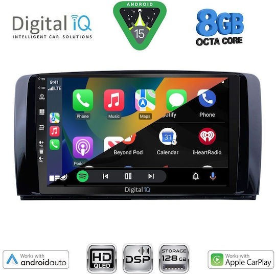 Digital IQ Car Audio System for Mercedes-Benz R-Class 2006-2015 Bluetooth USB WiFi GPS Apple CarPlay Android Auto with 9" Touch Screen