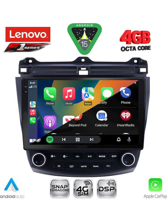 Lenovo Car Audio System for Honda Accord 2003-2007 Bluetooth USB WiFi GPS Apple CarPlay Android Auto with 10" Touch Screen