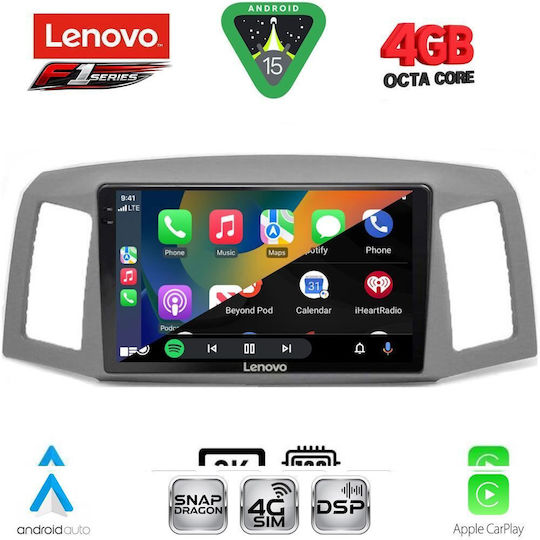 Lenovo Car Audio System for Jeep Grand Cherokee 2005-2007 (Bluetooth/USB/WiFi/GPS/Apple CarPlay/Android Auto) with 10" Touch Screen