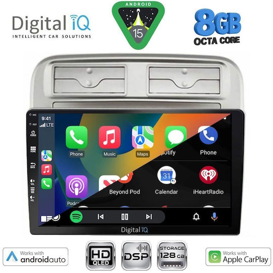 Digital IQ Ηχοσύστημα Αυτοκινήτου για Fiat Grande Punto 2005-2012 (Bluetooth/USB/WiFi/GPS/Apple-Carplay/Android-Auto) με Οθόνη Αφής 9"
