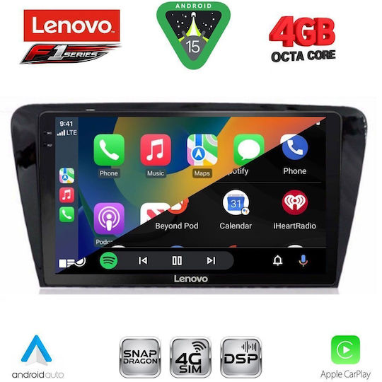 Lenovo Car Audio System for Skoda Octavia 2013-2021 Bluetooth USB WiFi GPS Apple CarPlay Android Auto with 10" Touch Screen