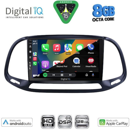 Digital IQ Ηχοσύστημα Αυτοκινήτου για Opel Combo Fiat Doblo 2015-2018 (Bluetooth/USB/WiFi/GPS/Apple-Carplay/Android-Auto) με Οθόνη Αφής 9"