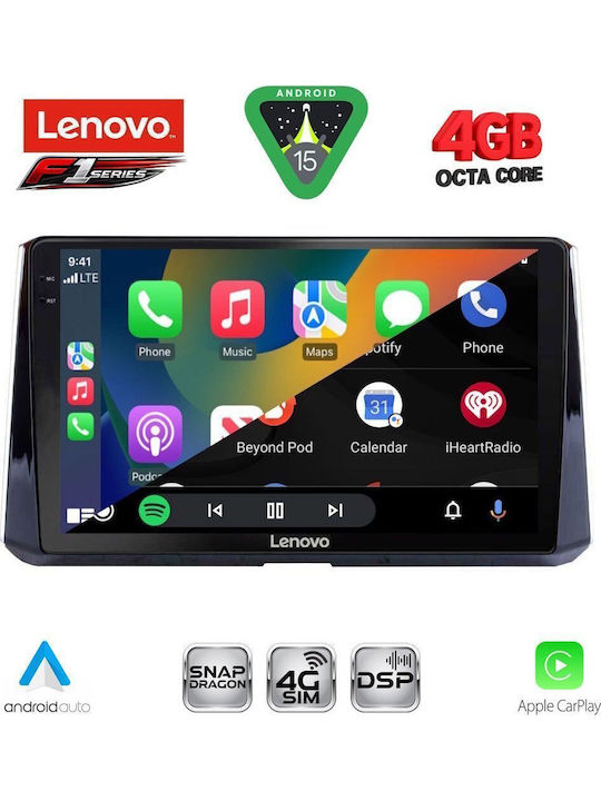 Lenovo Car Audio System for Toyota Corolla 2019 (Bluetooth/USB/WiFi/GPS/Apple CarPlay/Android Auto) with 10" Touch Screen