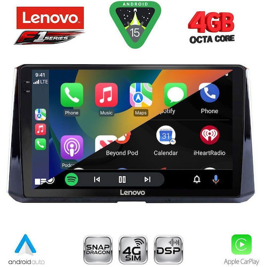Lenovo Car Audio System for Toyota Corolla 2019 (Bluetooth/USB/WiFi/GPS/Apple CarPlay/Android Auto) with 10" Touch Screen
