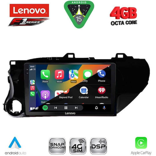 Lenovo Car Audio System for Toyota Hilux 2017 Bluetooth USB WiFi GPS Apple CarPlay Android Auto with 10" Touch Screen