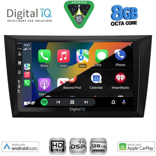 Digital IQ Car Audio System for Volkswagen Golf 2009-2012 (Bluetooth/USB/WiFi/GPS/Apple CarPlay/Android Auto) with 9" Touch Screen