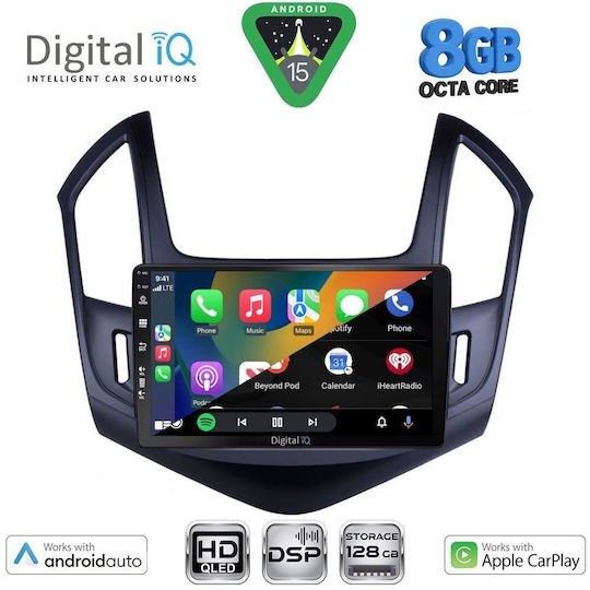 Digital IQ Car Audio System for Chevrolet Cruze 2013-2015 Bluetooth USB WiFi GPS Apple CarPlay Android Auto with 9" Touch Screen